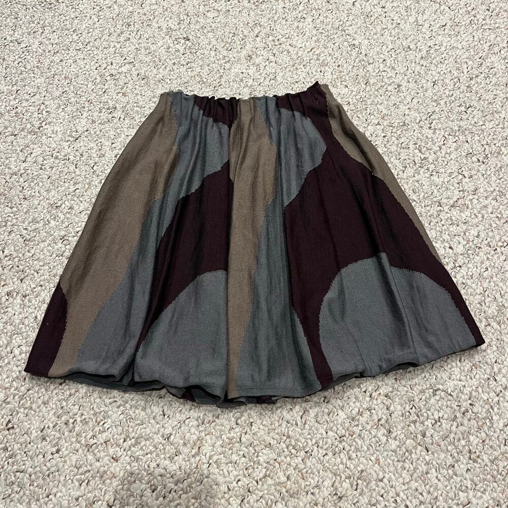 Cividini Wool A-Line Skirt IT 38 US 2 Abstract Artsy Classic Casual Lagenlook